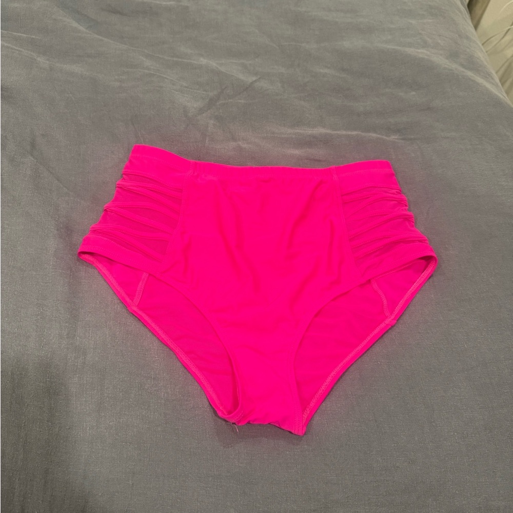 Torrid Vibrant Pink Women's High-Waisted Swim Bottoms